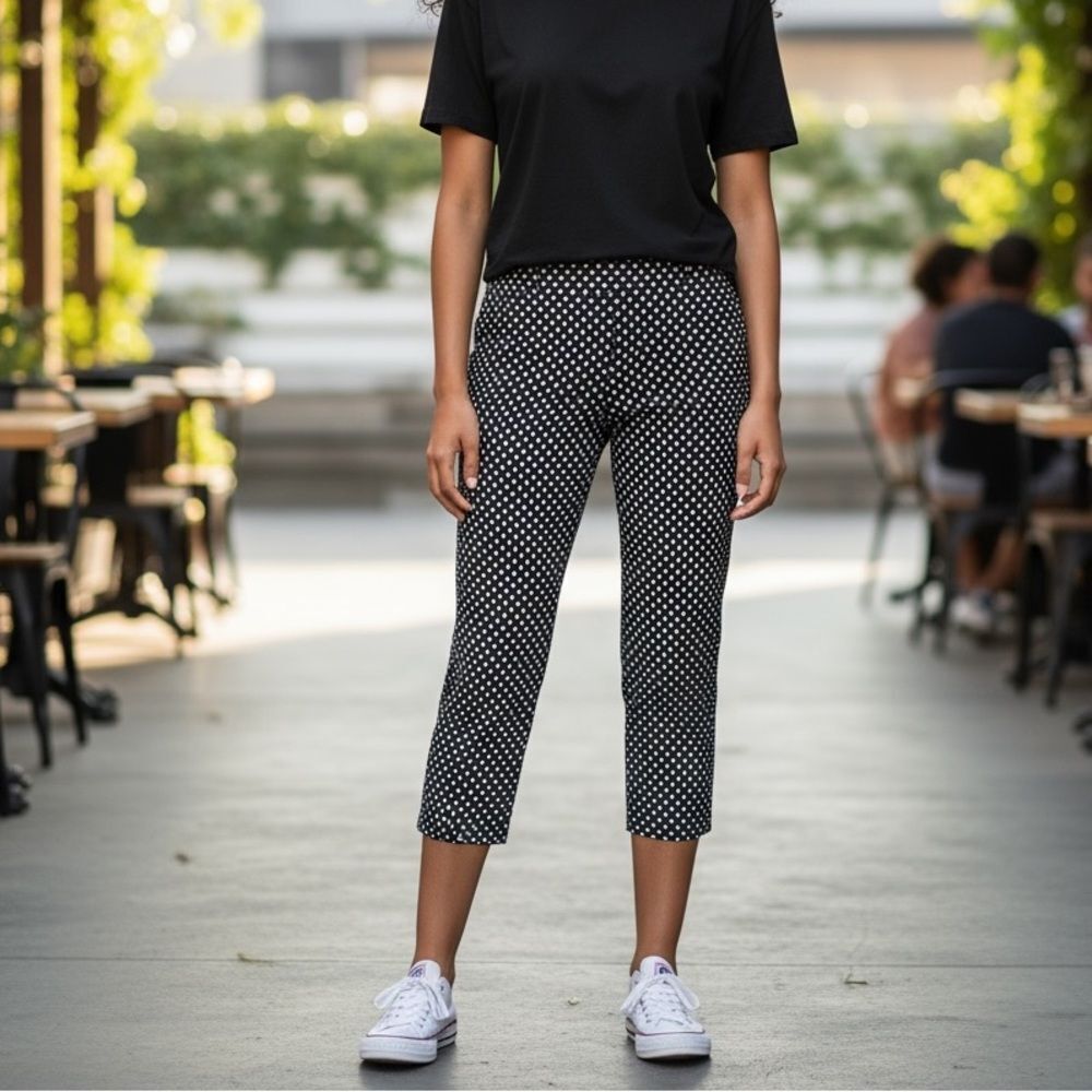 J Crew city fit cropped dot pant 4